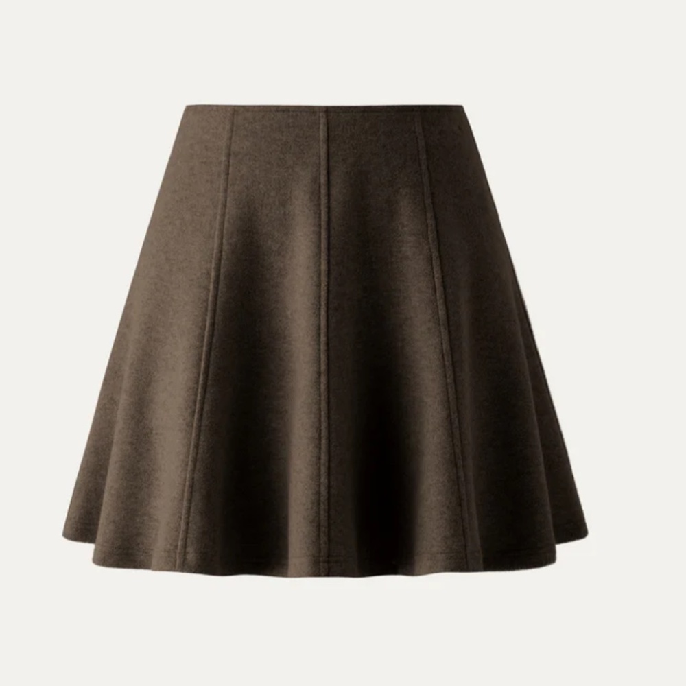 High Waisted Flare Hem Mini Skirt